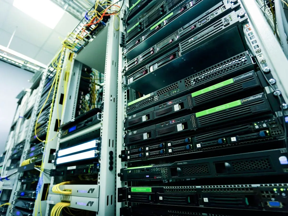 Server rack in a secure data centre