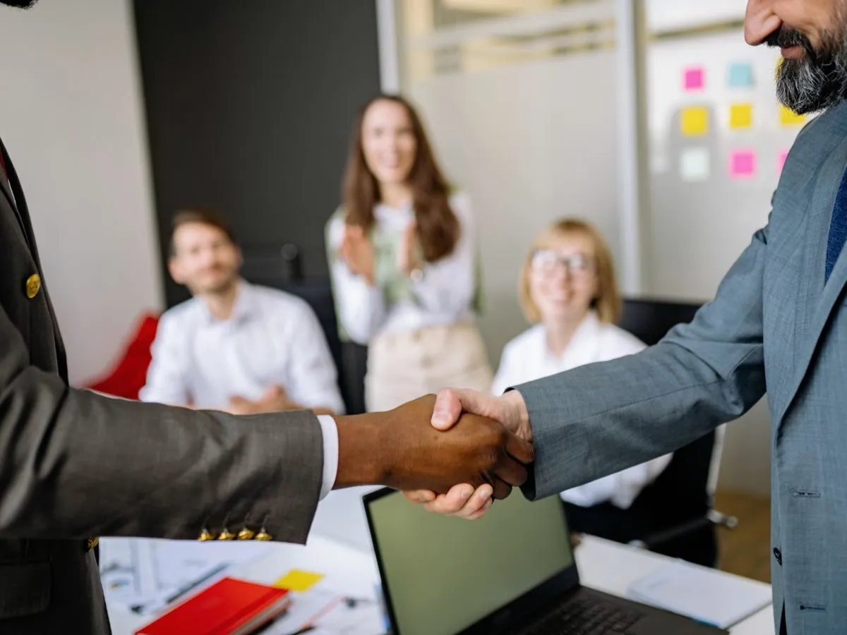 Handshake between colleagues
