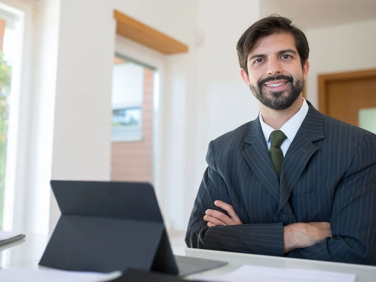 A consultant at his desk