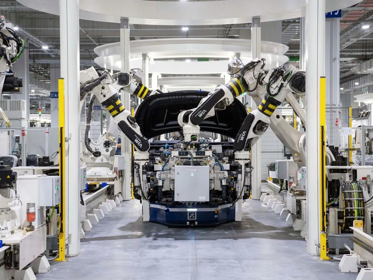 Robots assembling a car
