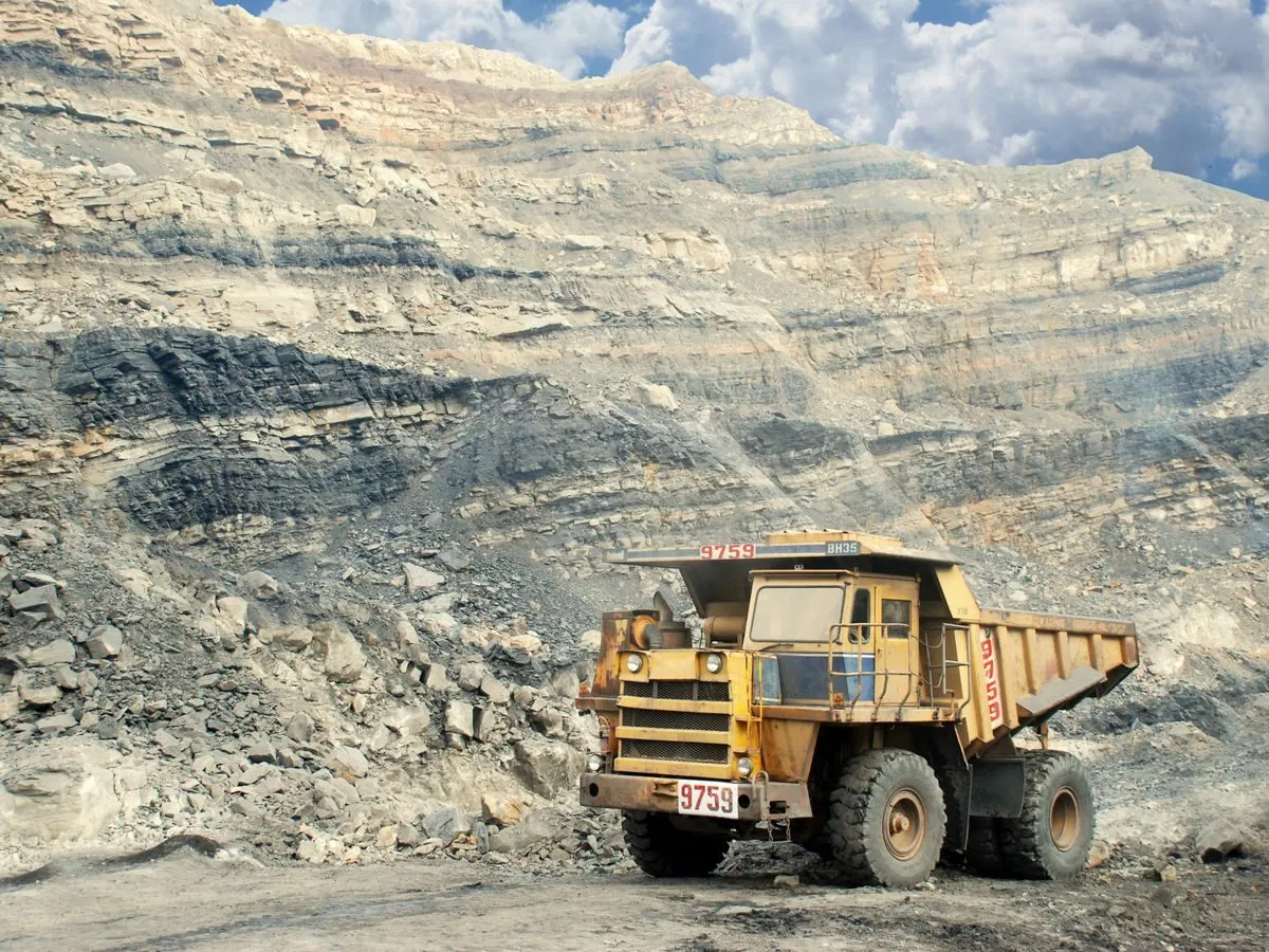 Mining truck in a quarry