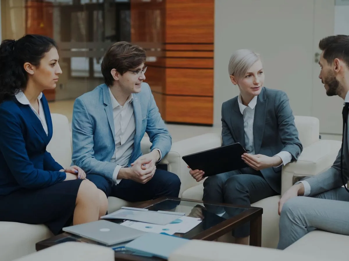 Professionals discussing strategy