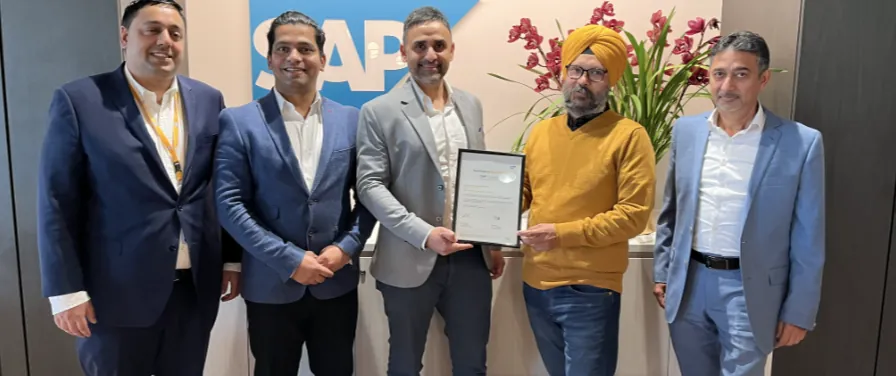 INK leaders receiving the SAP Gold Partner certificate in 2021